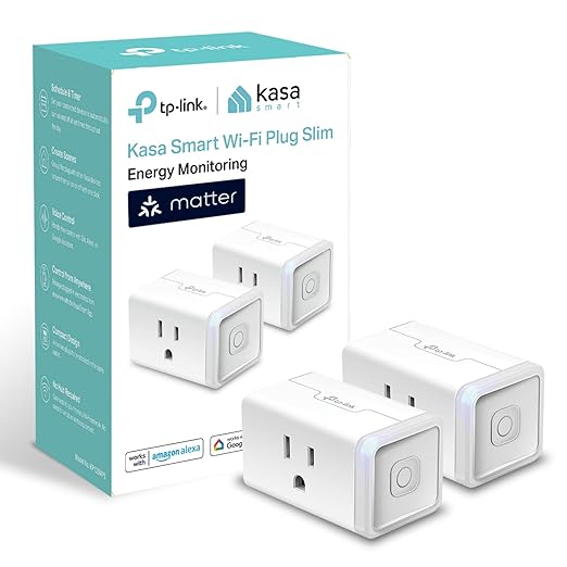 Kasa Smart Plug, Matter Compatible, Energy Monitoring, Compact Design, by KasaSmartbyTP-Link