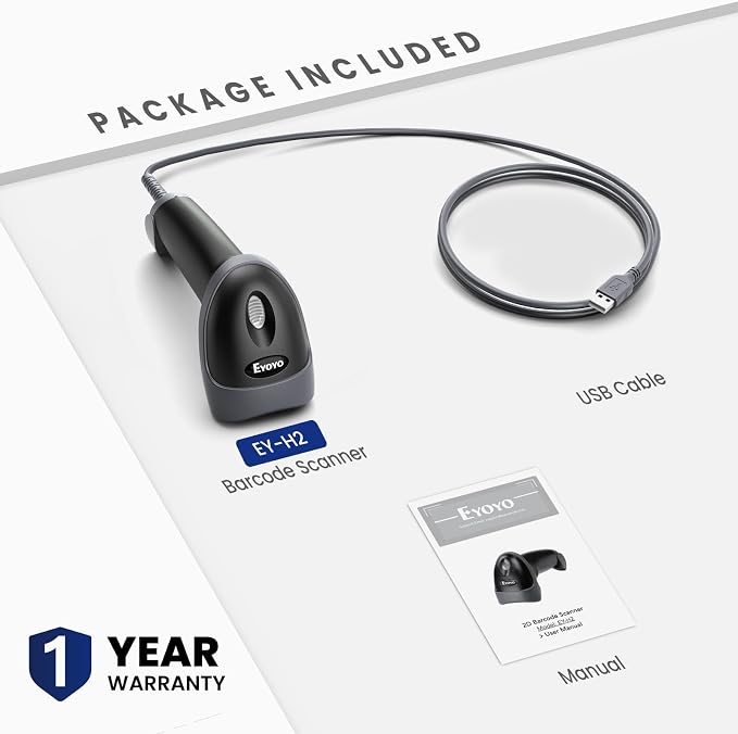 Eyoyo USB Handheld 2D QR Code Scanner, PDF417 Data Matrix Barcode Scanner - Image 9