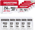 【for Switch 1 Only】 GIGASTONE 256GB Micro SD Card 5-Pack, Gaming Plus, by Gigastone