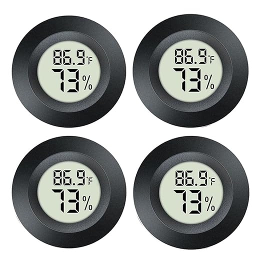 JEDEW 4 Pack Hygrometer Thermometer Digital Humidity Meter Indoor/Outdoor by JEDEW