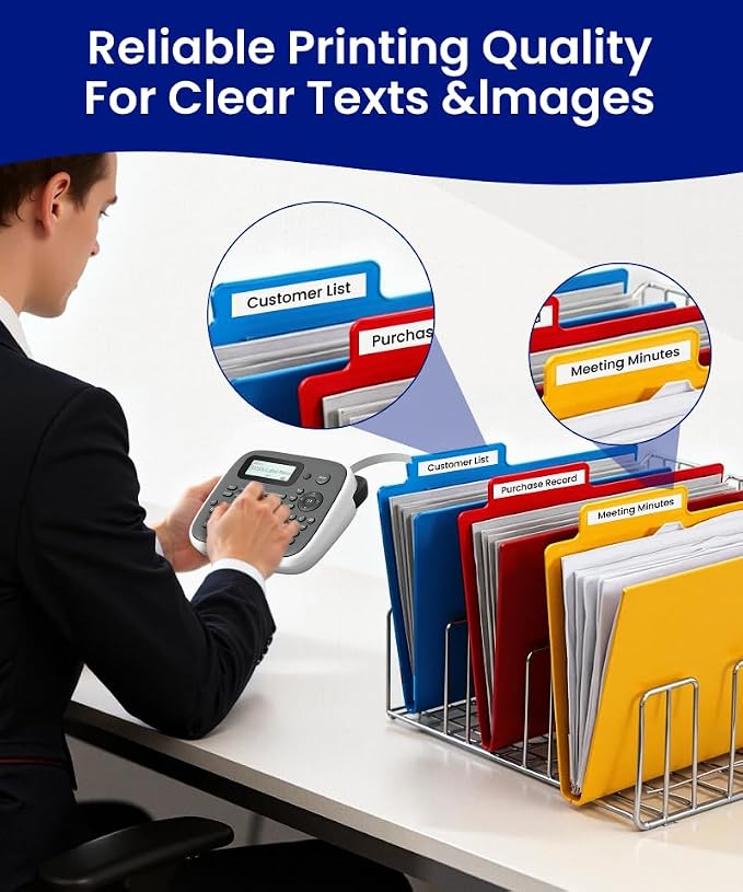 Label Maker Machine with Tape, Label Maker Waterproof Labels 12mm, D210s - Image 8