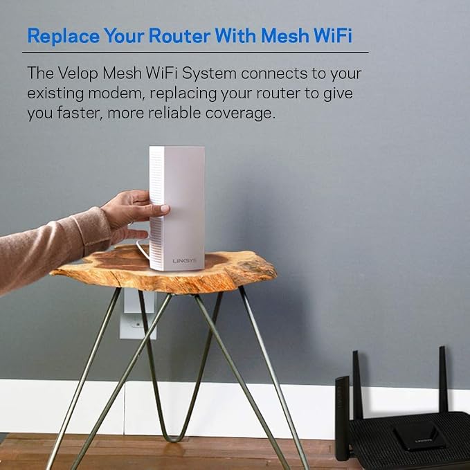 Linksys Velop Mesh Home WiFi System, 000 Sq. ft Coverage, 40+ Devices, Speeds - Image 4
