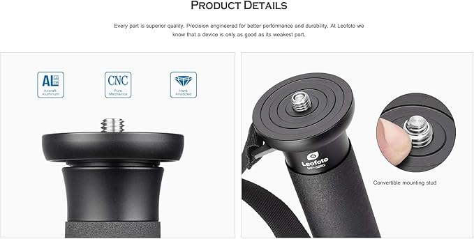 Leofoto MP-365C 69" 5-Section Carbon Fiber Portable Monopod, Lightweight - Image 5