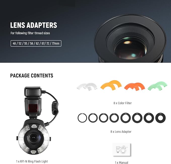 NEEWER RF1-N Marco Ring Flash Light Compatible - Image 9