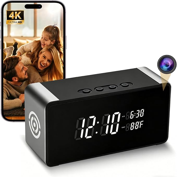 Hidden Camera Clock 4K HD WiFi, Wireless Camera by Unknown