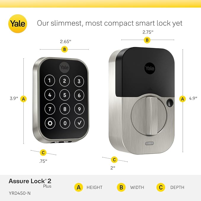 Yale Assure Lock 2 Plus Apple Home Keys, YRD450-N-CB1-BSP - Image 6