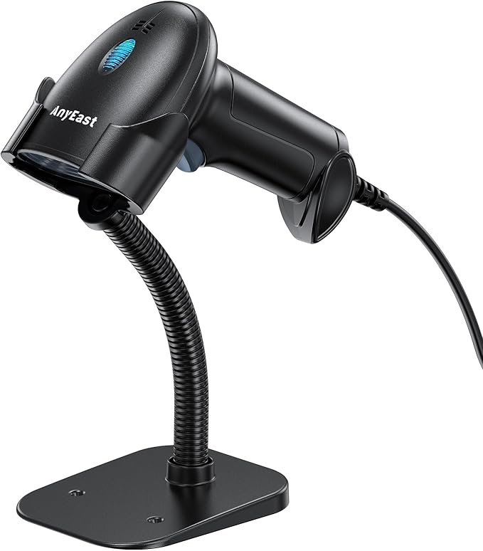 Barcode Scanner with Stand, USB Wired Inventory 2D 1D QR Code Scanner by Anyeast