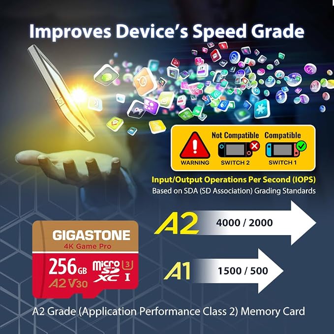 【for Switch 1 Only】 GIGASTONE 256GB Micro SD Card 2-Pack, 4K Game Pro, A2 V30 - Image 6