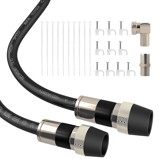 30ft RG6 Coaxial Cable, 75 Ohm TV Coax Cable by RELIAGINT