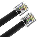 AmzDeals 2-Pack 1 Foot Black RJ12 6P6C Reverse Wired Cable, Pro Grade Voice by AMZDEALS