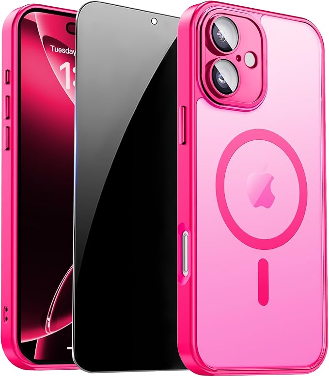for iPhone 16 Plus Case with Privacy Screen Protector and Camera Protection by ZOZDOKG