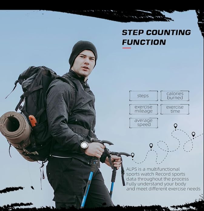 NORTH EDGE ALPS Tactical Outdoor Digital Sports Watch, 50M Waterproof, Calorie - Image 4
