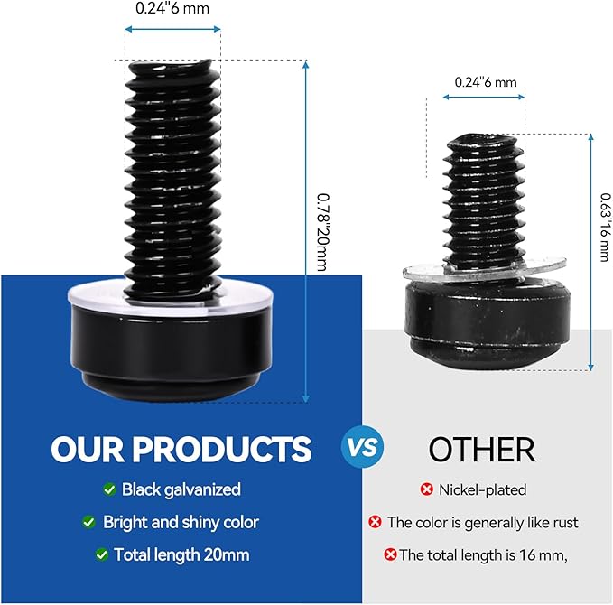 30-Pack M6 x 20mm Rack Mount Screws and Cage Nuts - Image 3