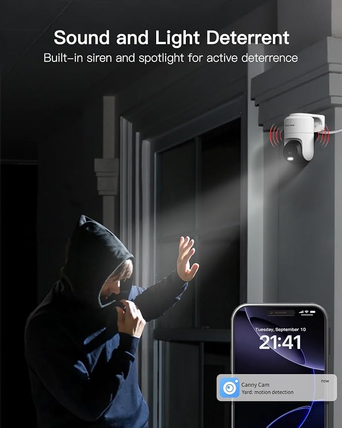 VIMTAG Pan/Tilt Outdoor Security Camera, 2.5K 4MP WiFi Home CCTV Camera - Image 8