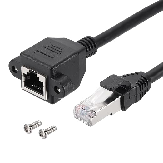 MECCANIXITY Cat6 Ethernet Extension Cable, 1.6Ft RJ45 Male to Female Screw by MECCANIXITY