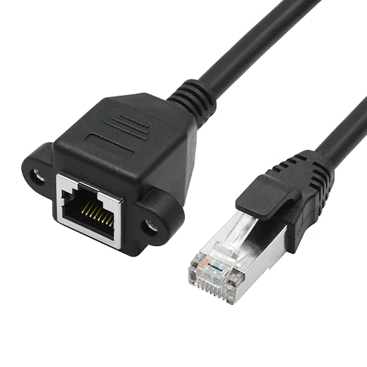 Cat6 Ethernet Extension Cable 3FT, RJ45 Male to Female Ethernet Panel Mount - Image 2