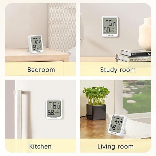 Geevon 2 Pack Mini Digital Hygrometer Gauge Indoor Thermometer – LCD Monitor - Image 8