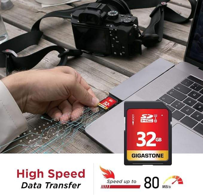 GIGASTONE 32GB SD Card 10-Pack UHS-I U1 Class 10 SDHC Memory Card High-Speed - Image 3