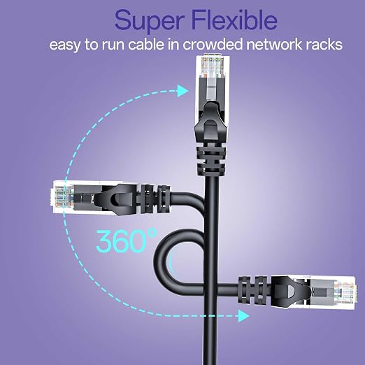 Cat 6 Ethernet Cable 2FT, Cat6 Ethernet Patch Cable 10Gbps, High-Speed UTP Cat6 - Image 6