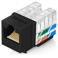 Everest 90° Angled RJ45 Cat6 Keystone Jacks 100-Pack in Black by EverestMediaSolutions