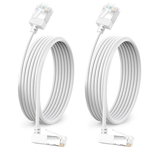 Flexible Cat 6A Ethernet Cable 270° Up Angled 3.3 Feet 2Pack, 10Gbps High-Speed by DUTEVOLNS