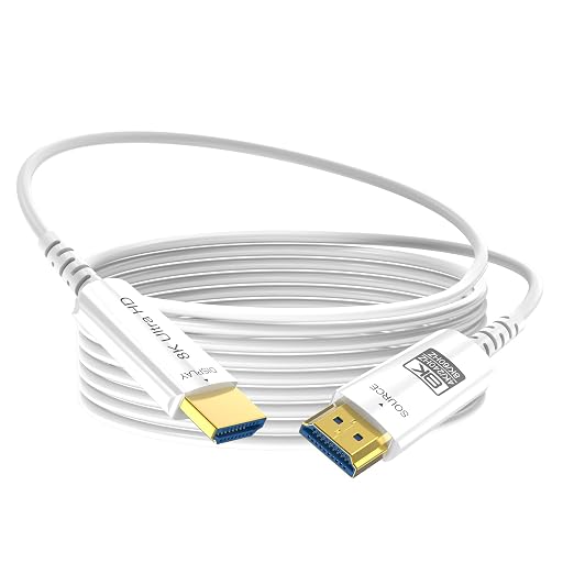 8K Fiber Optic HDMI Cable 50 FT, 8K@60Hz 4K@240Hz, Thin Extra Long HDMI Cable by DGHUMEN