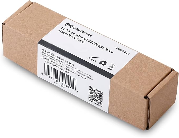 Cable Matters 12 Fibers LC to LC OS2 Single Mode Fiber Patch Panel - Image 2