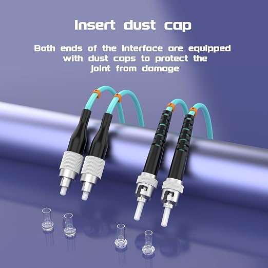 OM3 FC/UPC to ST/UPC Fiber Patch Cable 2Meters 7ft 10BG Multimode Duplex Jumper - Image 5