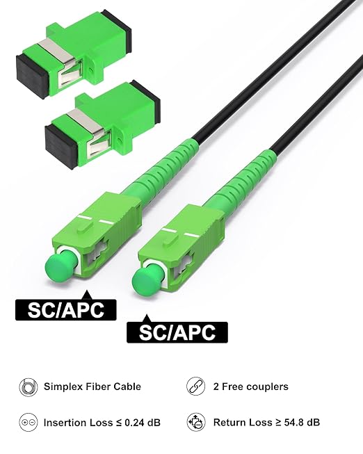 45M/147ft SC/APC Fiber Optic Internet Cable Extension, SC/APC to SC/APC Armored - Image 4