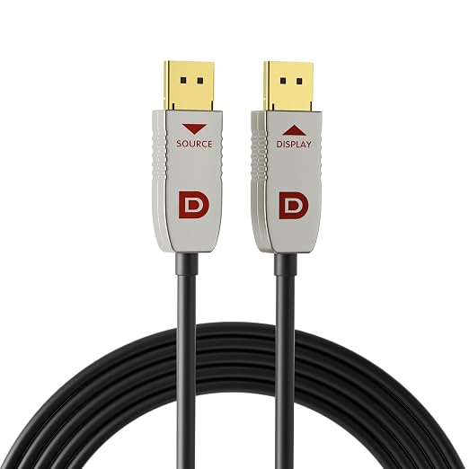 RUIPRO DisplayPort Cable 1.4, 8K Fiber Optic DP Cable 25ft, Supports 32.4Gbps by RUIPRO-ProfessionalQualityVideoandAudioYouCanSeeandHear