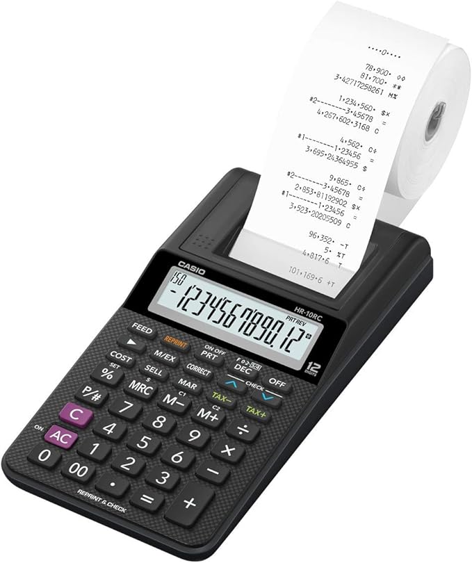 Casio HR-10RC Mini Desktop Printing Calculator | Portable | 12-Digit Display | - Image 7