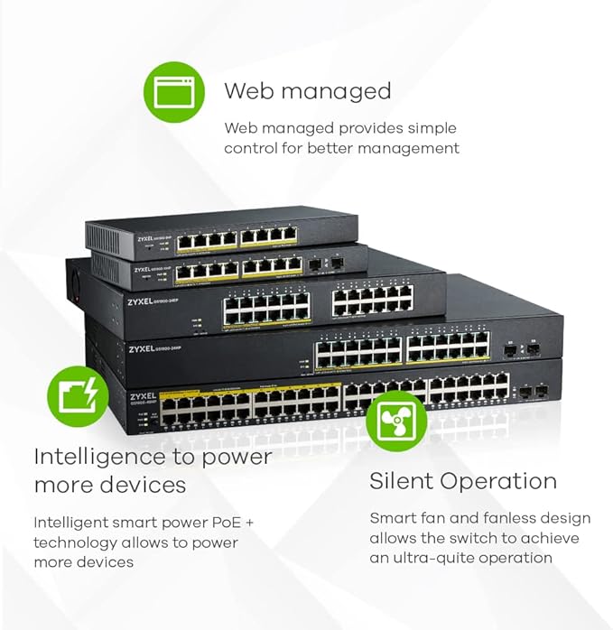 Zyxel 24 Port Ethernet Switch | Smart Managed Gigabit Network Switch | 24x GbE - Image 4