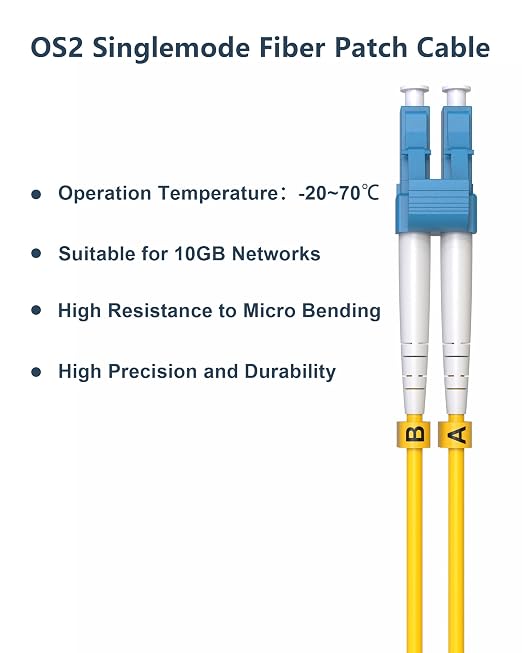 6 Pack OS2 LC to LC Fiber Patch Cable 2m, Individually Tested LC LC Single Mode - Image 7