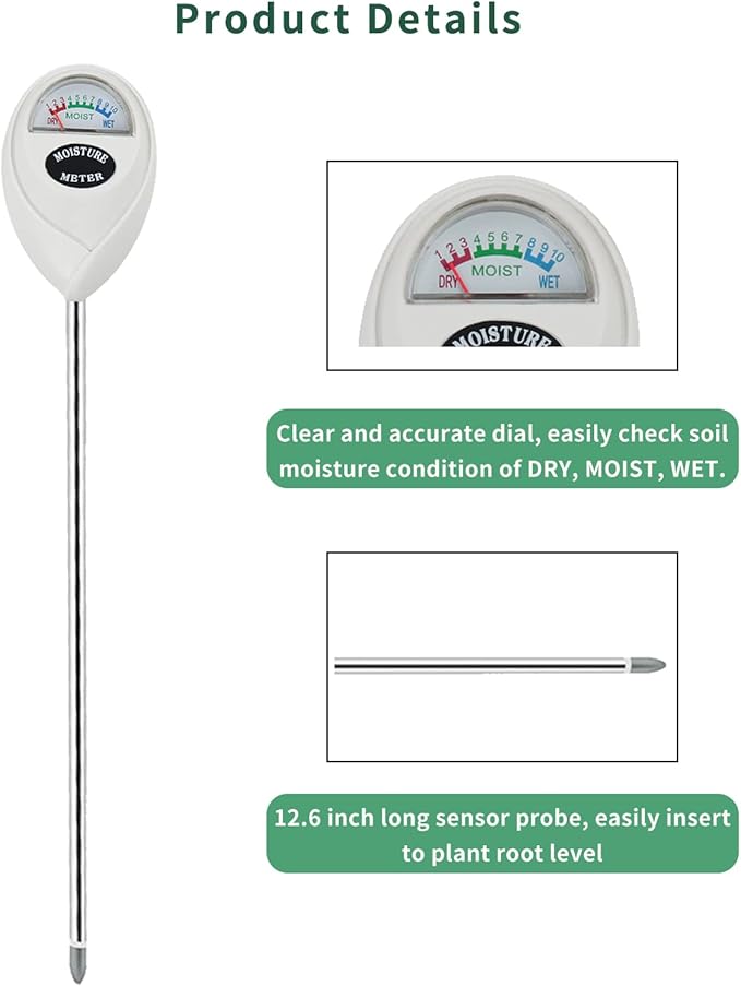 Censinda Soil Moisture Meter, 2 Pack Long Probe Soil Moisture Monitor - Image 4