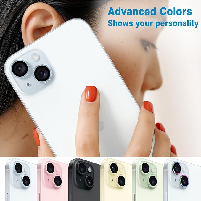 Compatible with iPhone 15 and iPhone 15 Plus Camera Lens Protector, - Image 8
