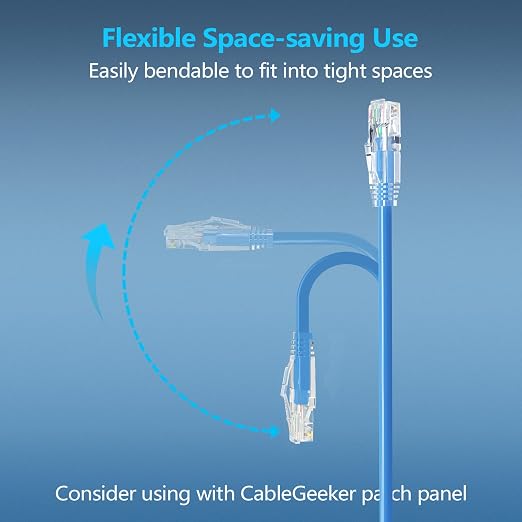 CableGeeker Patch Cables Cat6a 14ft Slim, Cat6 Ethernet Patch Cable 10G Support - Image 3