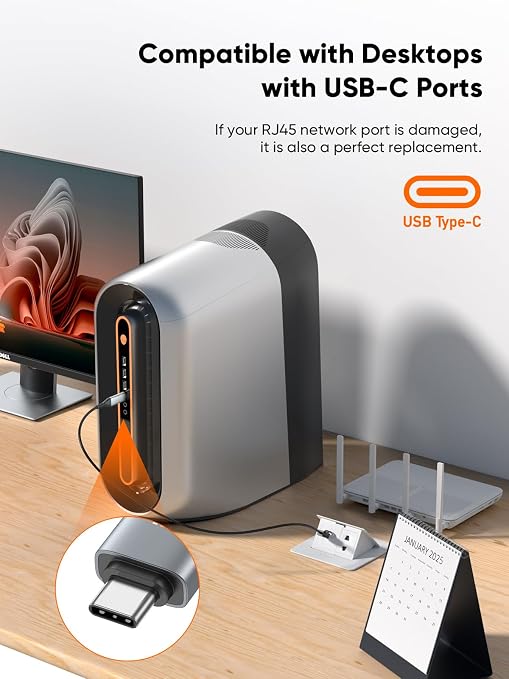 CableCreation USB C to Ethernet Cable 10FT, USB C to RJ45 Internet LAN Network - Image 6