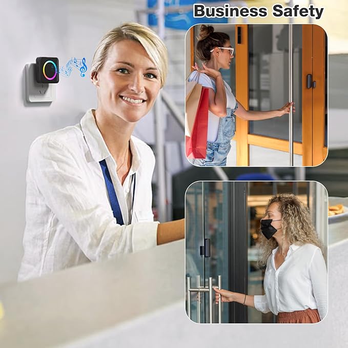 Door Chime, Satisure Wireless Door Sensor Chime When Door Opens, Door Alarms - Image 6