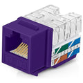 Everest 90° Angled RJ45 Cat6A Keystone Jacks 10-Pack in Purple by EverestMediaSolutions