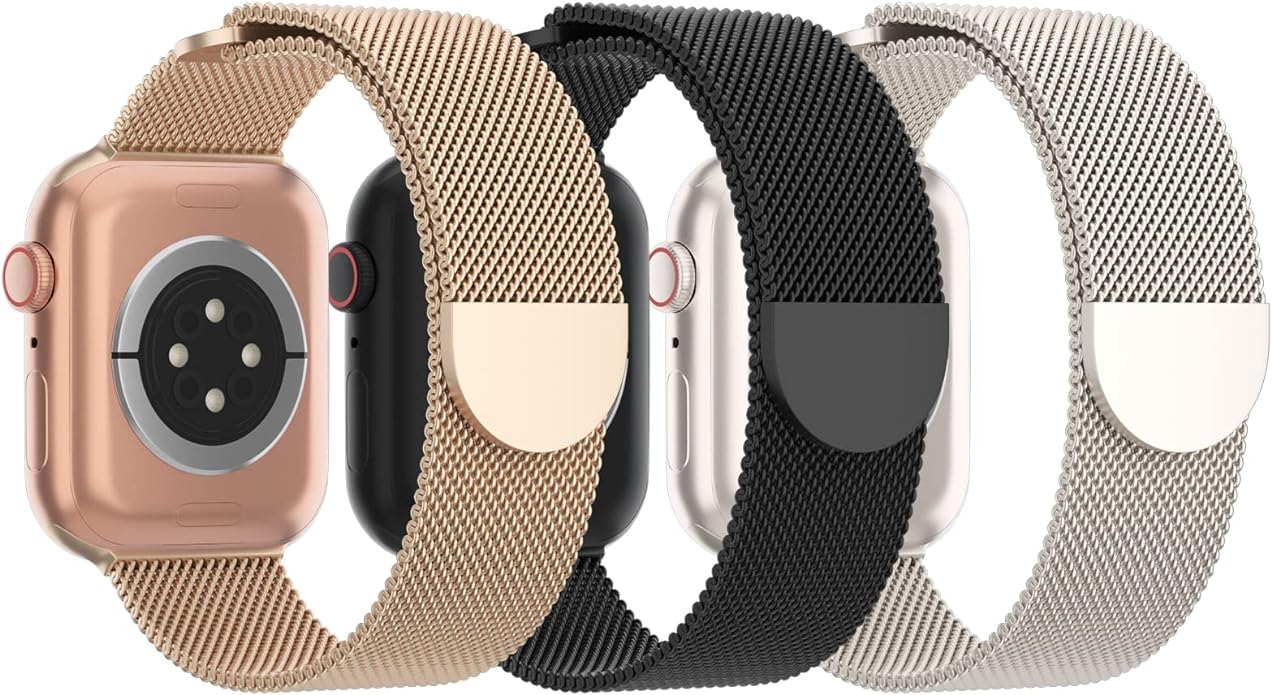 3 Pack Mesh Metal Band Compatible by Steezrd