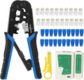 RJ45 Crimping Tool Kit Ethernet Crimp Set, 8P/RJ-45 Crimp, Cut and Strip by YWNEGWE