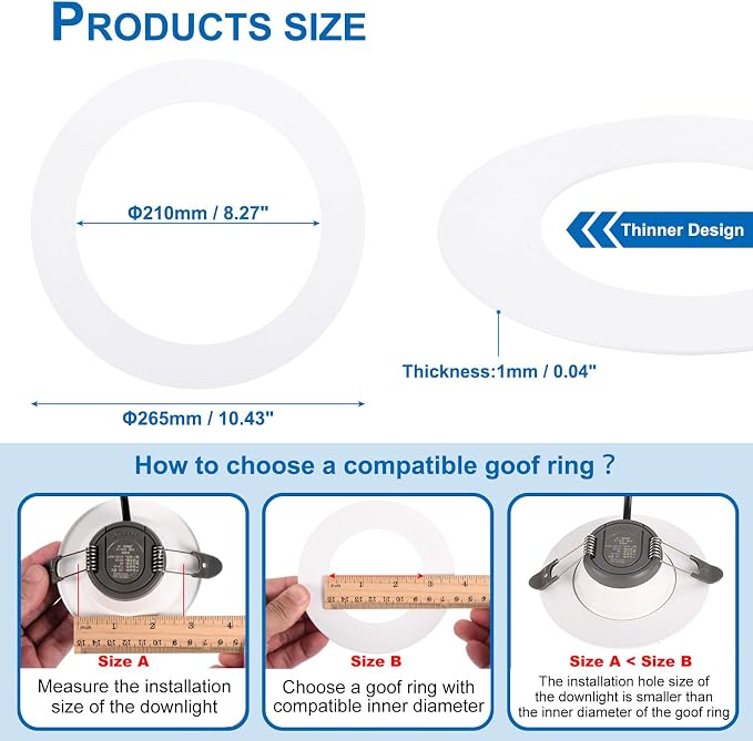 PATIKIL 8.27" ID 10.43" OD Goof Rings - Image 2