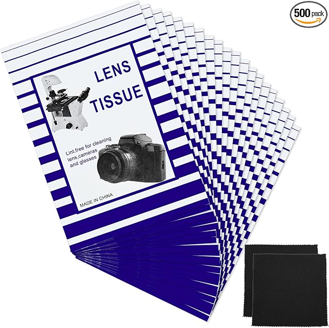 500 Pieces Lens Cleaning Paper Tissue and 2 Double Sided Cleaning Cloth-Lens by Outus