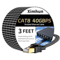 Cat 8 Ethernet Cables 3FT, 6FT 10FT 15FT 20FT 25FT 30FT 40FT 50FT 60FT 75FT by XimhunEthernetCable