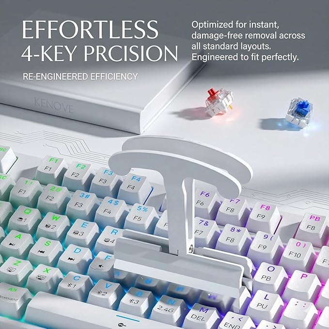 4-Key Keycap Puller & Remover Tool, 4X Faster Keycap Removal - Image 3