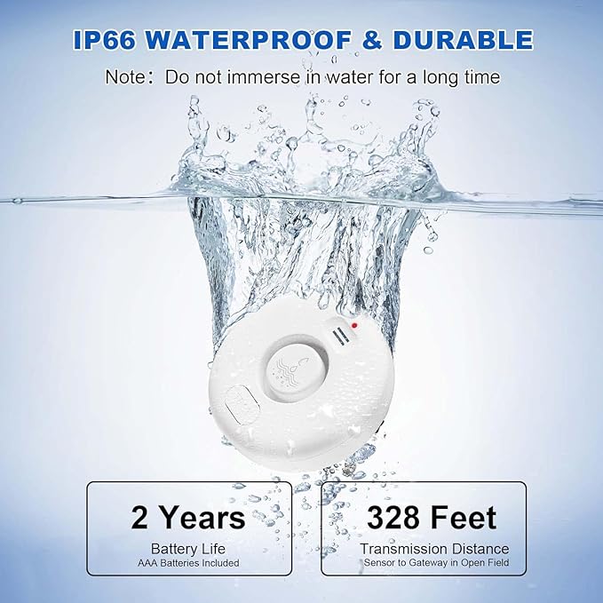 Water Leak Detectors for Home, 120dB Adjustable Water Leak Alarm for WiFi - Image 3