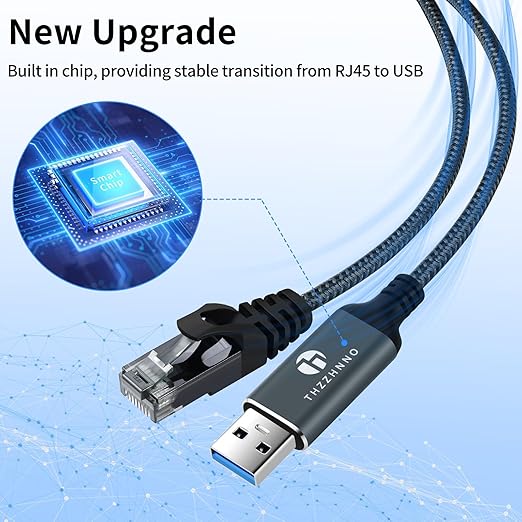 USB to Ethernet Cable 3.3FT, USB 3.0 A to RJ45 Male Cable Directly Connected - Image 2