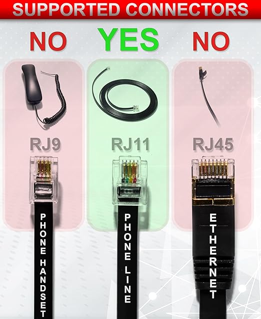 Phone Splitter for Landline, RJ11 Phone Jack Splitter 2-Way Adapter, Telephone - Image 4