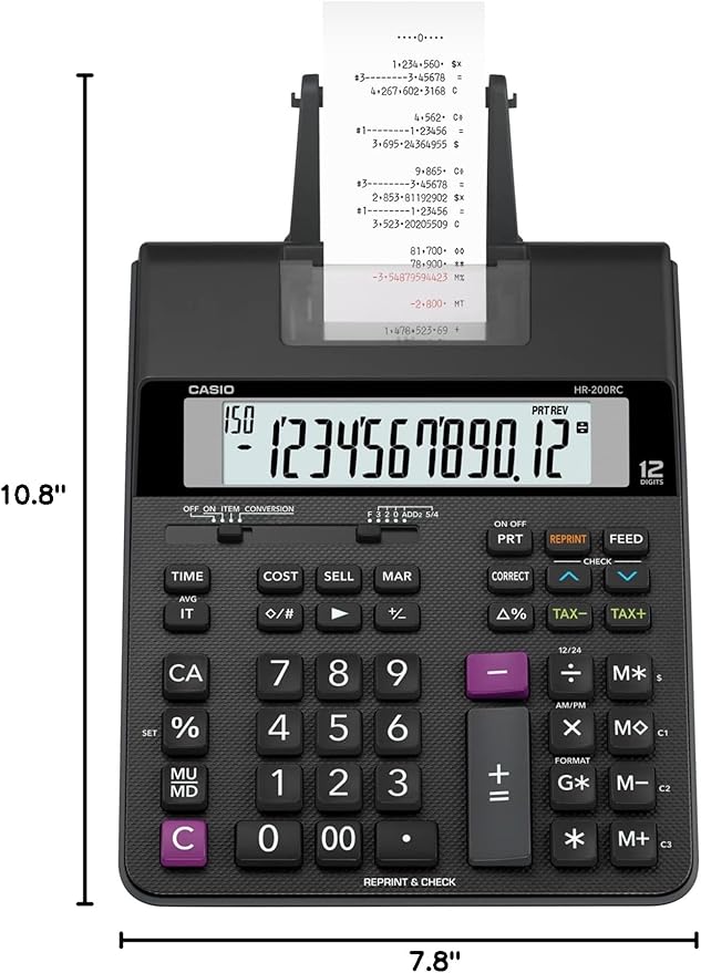 Casio HR-200RC – Desktop Printing Calculator - Image 2