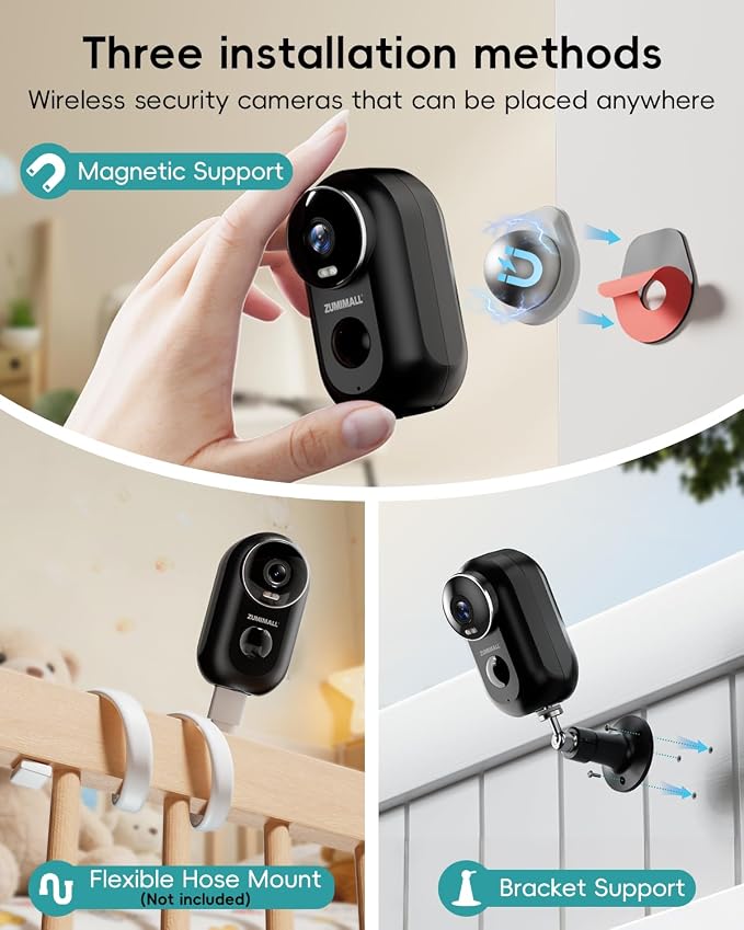 ZUMIMALL 2K Security Cameras Wireless Outdoor, Magnetic Mount, 130° View - Image 2
